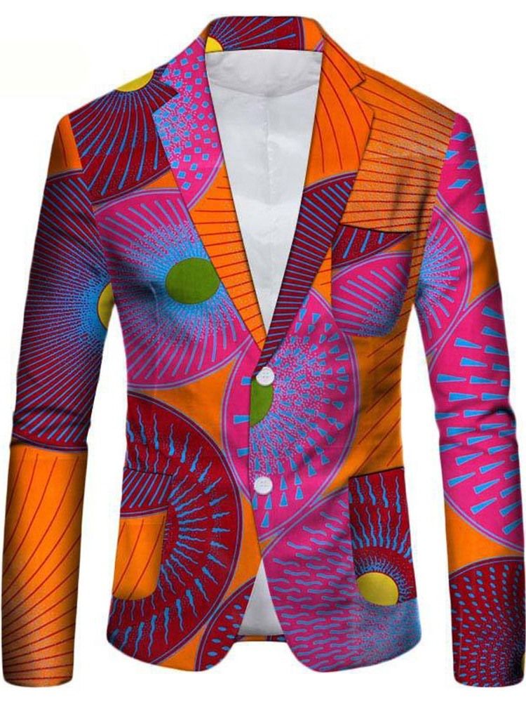 Enkelknäppt Naggslag Lapel Casual Fritidsblazer För Män