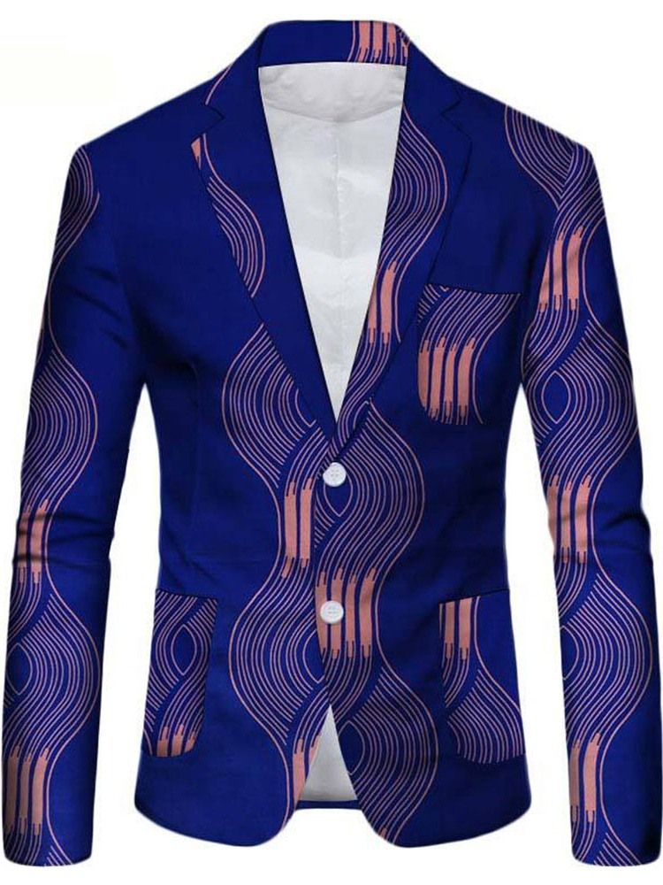 Enkelknäppt Naggslag Lapel Casual Fritidsblazer För Män