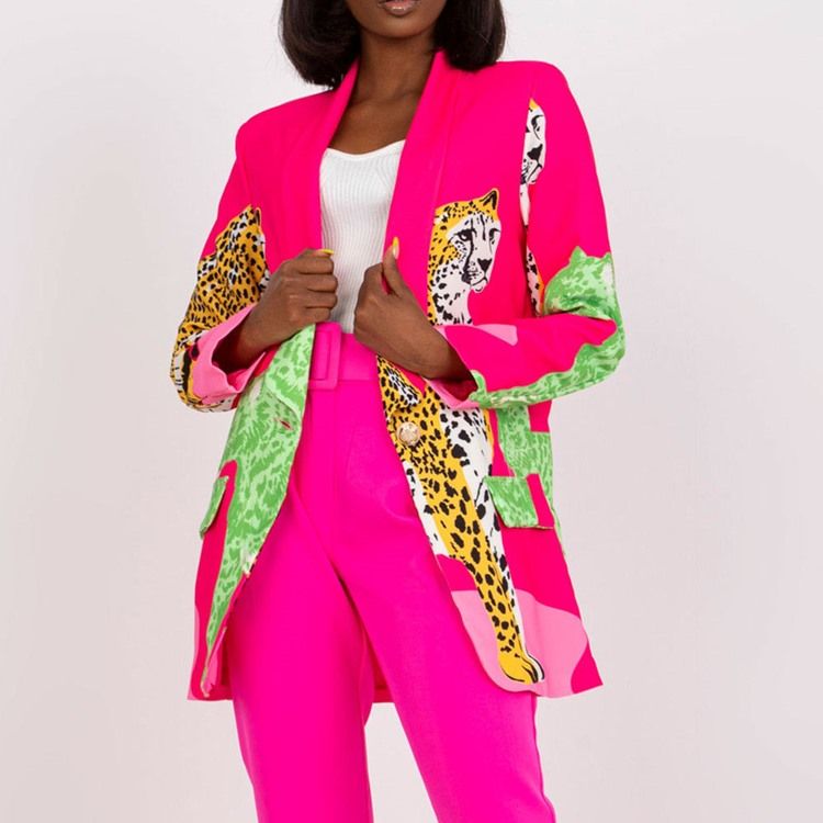 Enknappsslag Långärmad Mellanlängd Casual Blazer För Höst