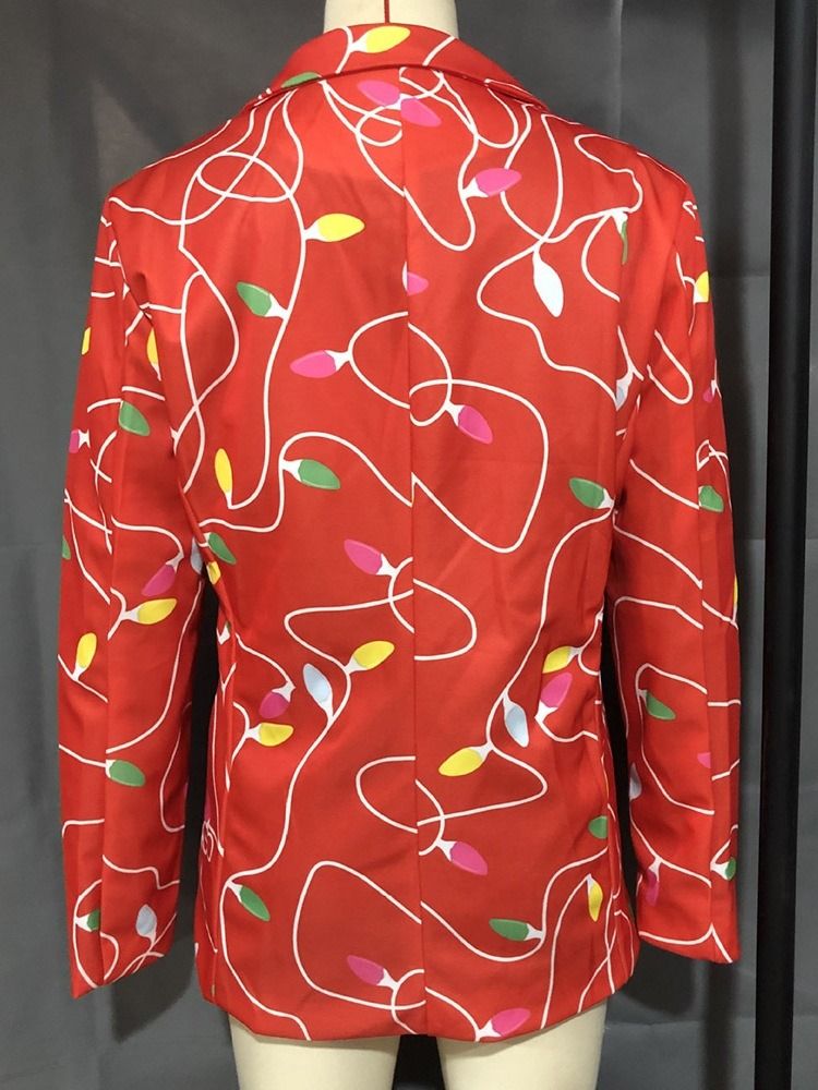 European Print Notched Lapel Leisure Blazer