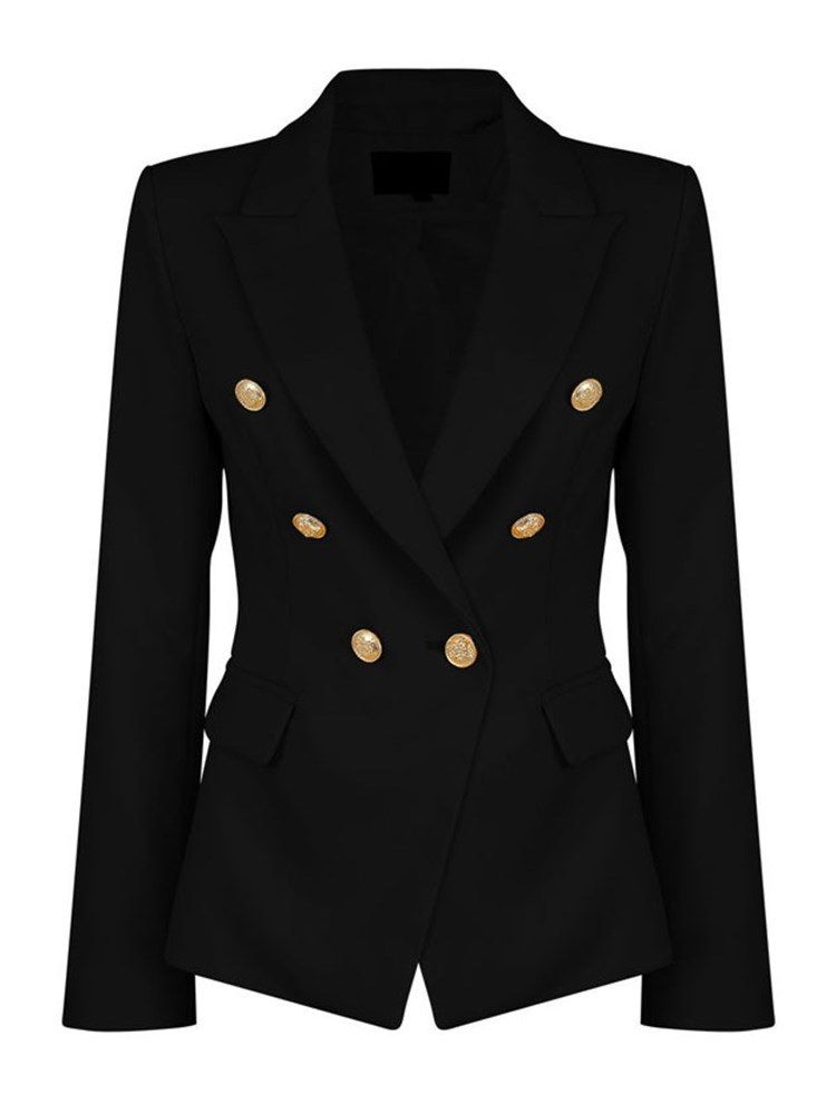 Knapp Dubbelknäppt Vanlig Blazer