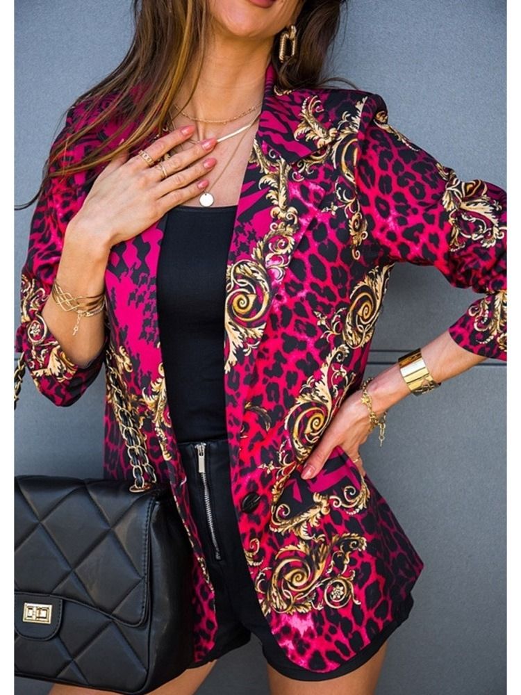 Långärmad En Knapp Skårad Kavaj Mellanlång Vanlig Casual Blazer