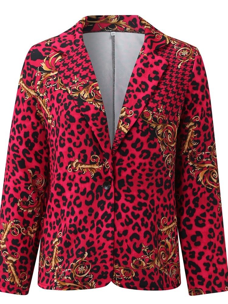 Långärmad En Knapp Skårad Kavaj Mellanlång Vanlig Casual Blazer