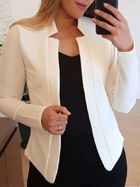 Långärmad Skårad Kavaj Omslagen Standard Fall Casual Damblazer