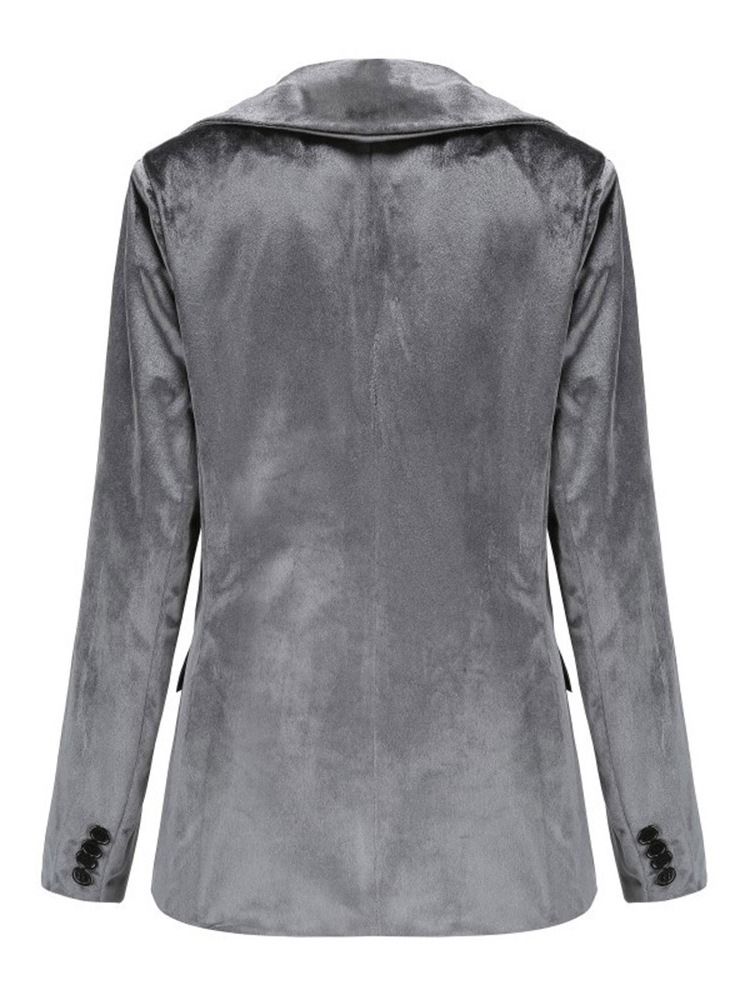 Långärmad Vanlig Enknapps Vanlig Fall Casual Blazer