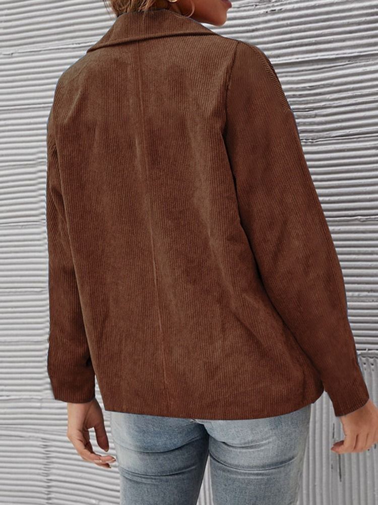 Lapel Långärmad Vanlig Höst Vanlig Casual Blazer