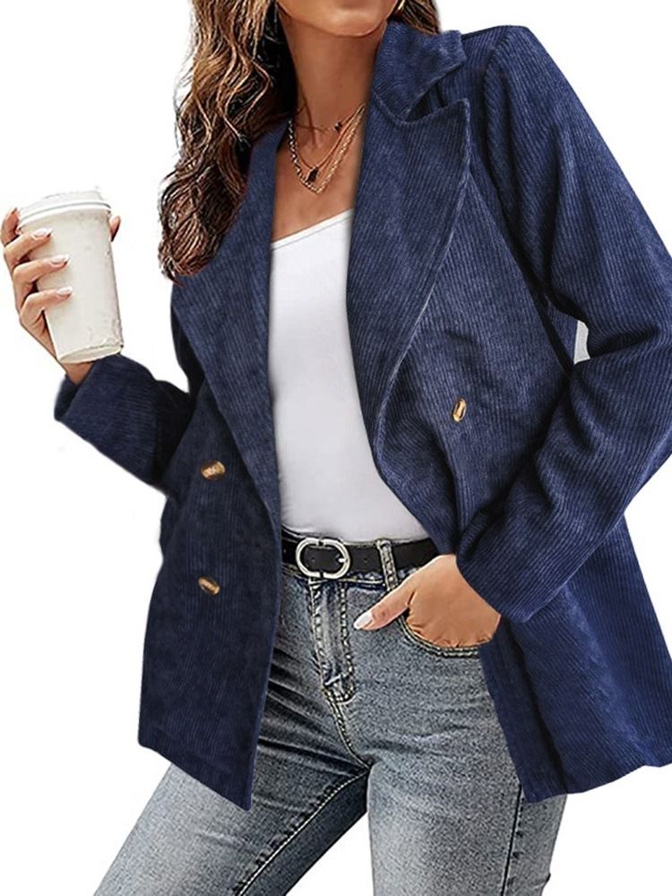 Lapel Långärmad Vanlig Höst Vanlig Casual Blazer