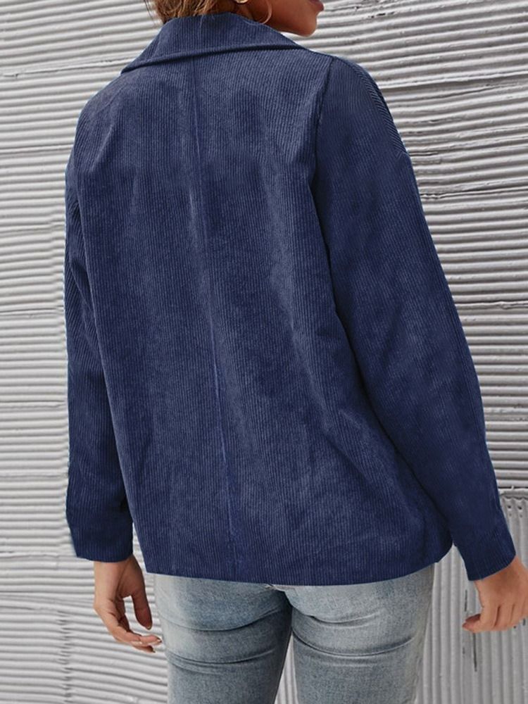 Lapel Långärmad Vanlig Höst Vanlig Casual Blazer