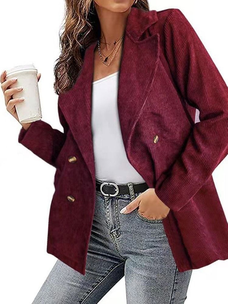 Lapel Långärmad Vanlig Höst Vanlig Casual Blazer