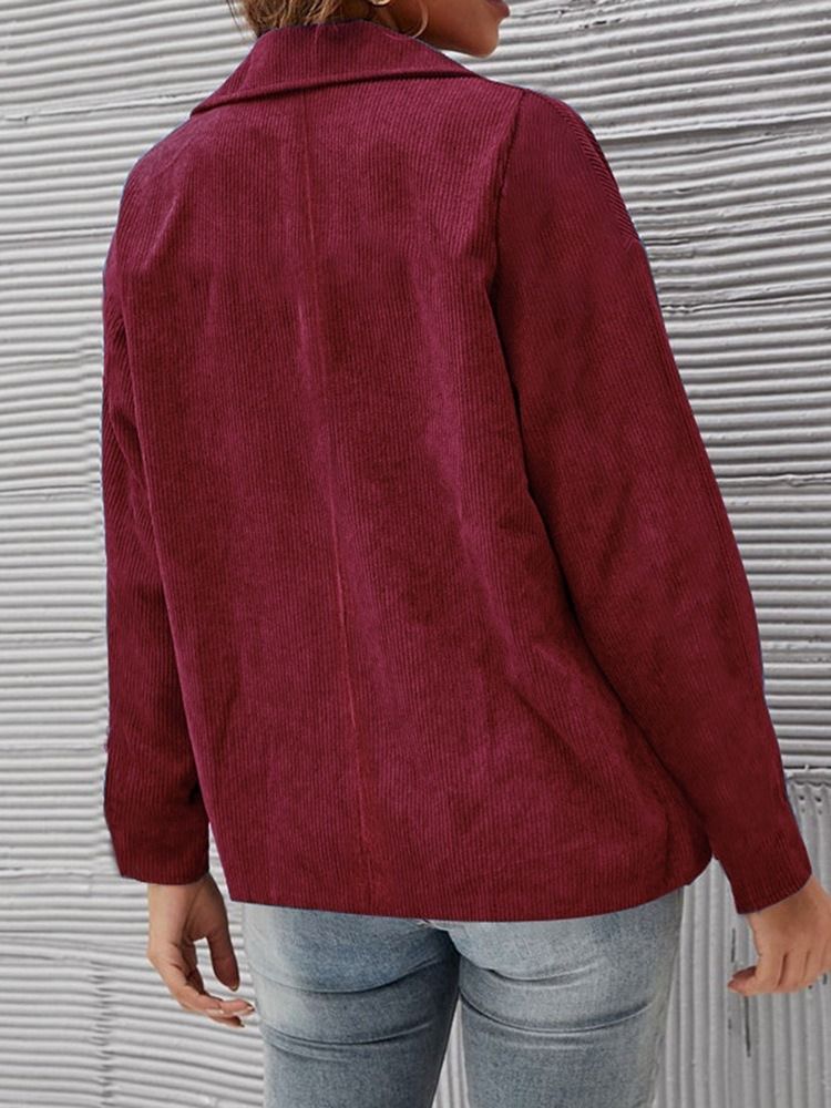 Lapel Långärmad Vanlig Höst Vanlig Casual Blazer