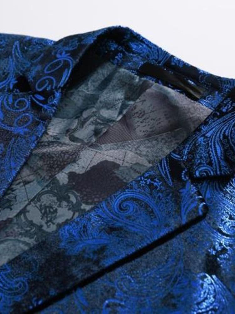 Lapel Slim Classic Print Herr Blazer
