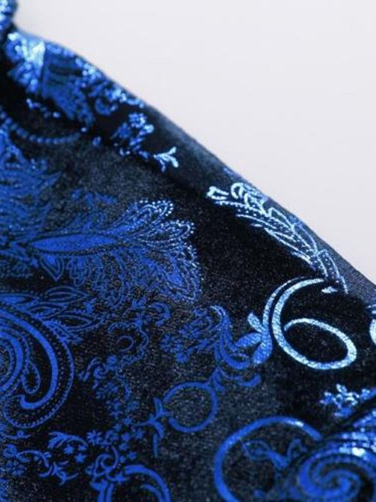 Lapel Slim Classic Print Herr Blazer