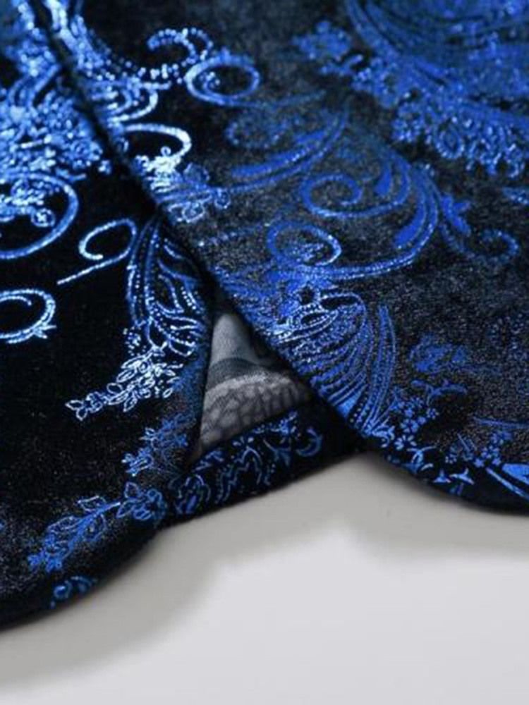 Lapel Slim Classic Print Herr Blazer