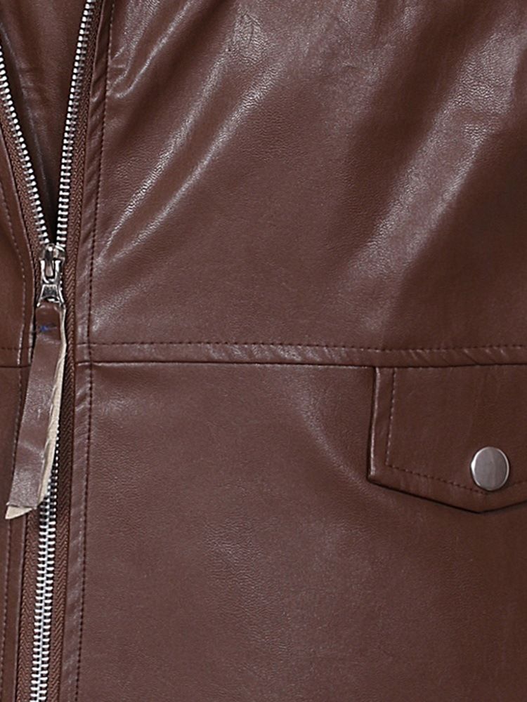 Medellånga Vanligt Lapel Vinterjacka Ol Skinn