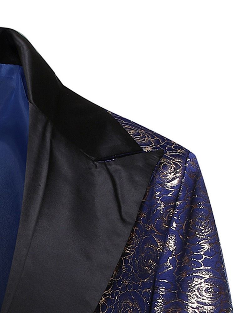 Mode Färgblock En Knapp För Mäns Fritidsblazer