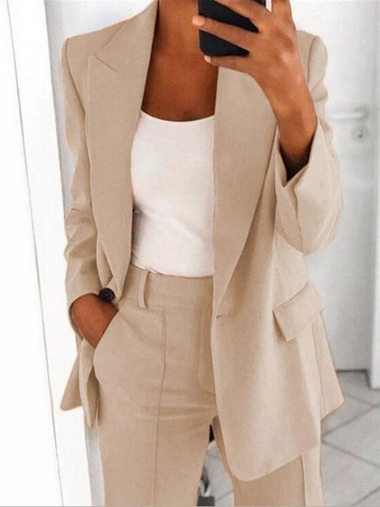 Naggad Kavaj Långärmad Vanlig Office Lady Dam Blazer