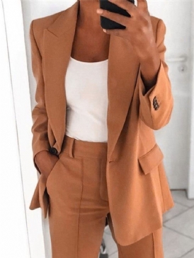 Naggad Kavaj Långärmad Vanlig Office Lady Dam Blazer
