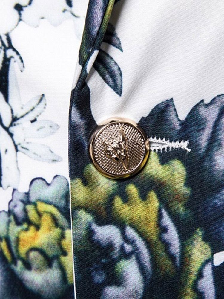 Naggad Kavaj Med Blommigt Tryck Leisure Blazer