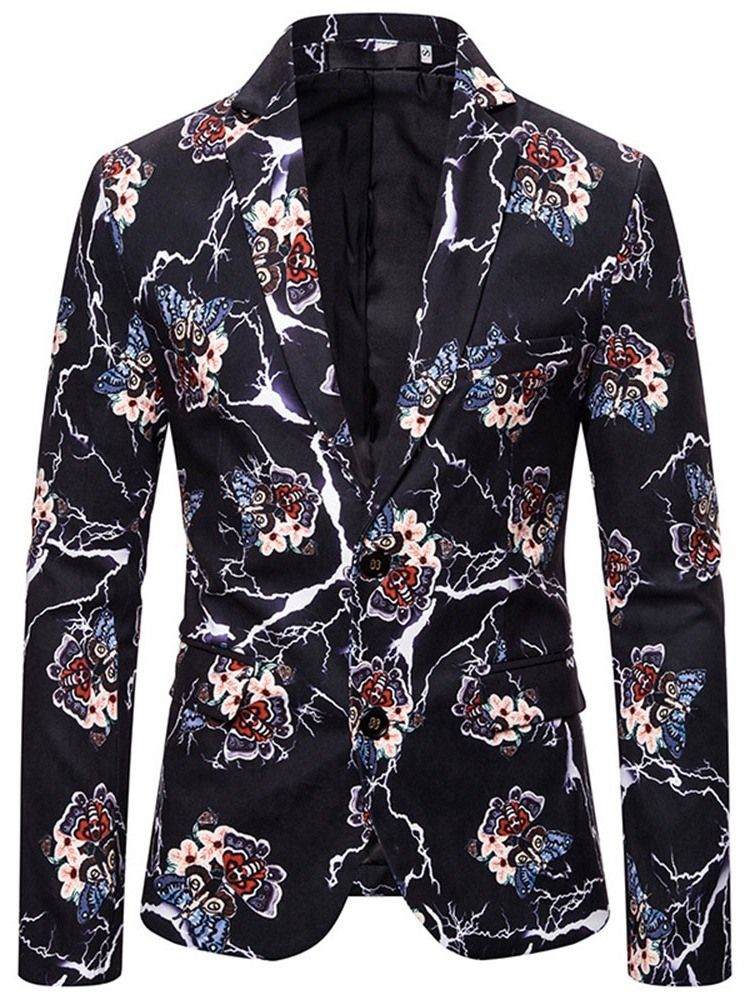 Naggad Kavajtryck För Män Slim Leisure Blazer