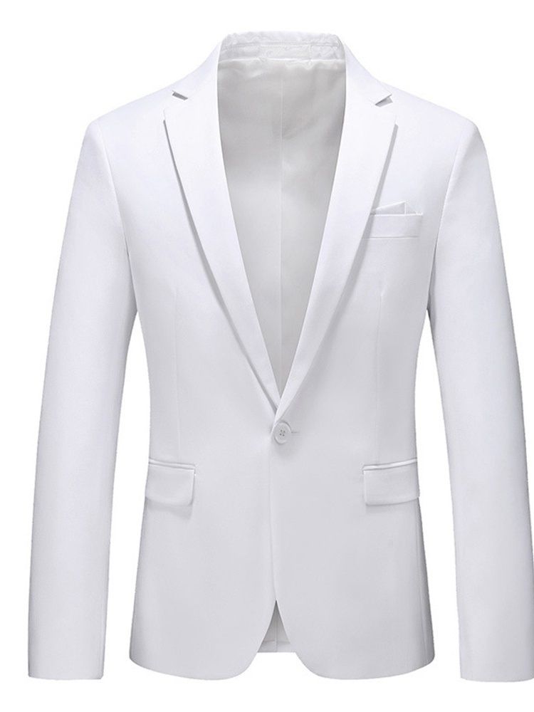 Naggad Lapel Slim One Blazer För Män