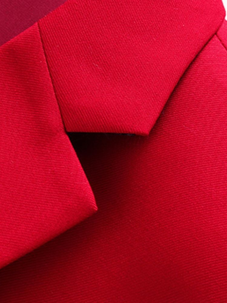 Naggad Lapel Slim One Blazer För Män