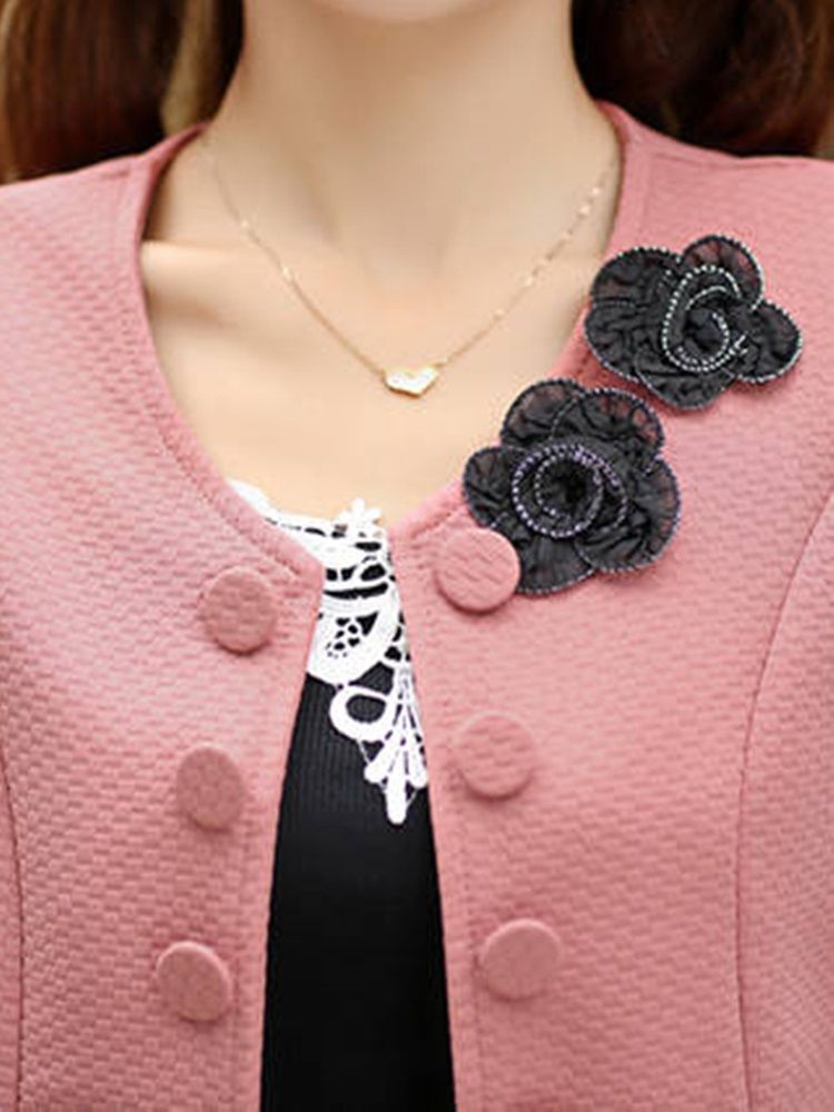 Retro Slim Dubbelknäppt Cardigan Fancy Blazer