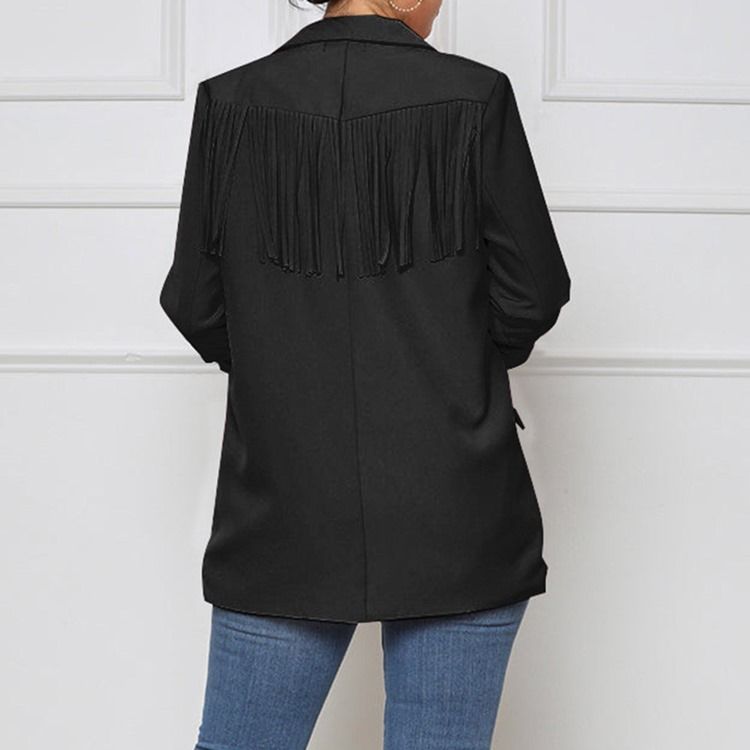 Skårad Kavaj Långärmad En Knapp Fall Mellanlängd Casual Blazer