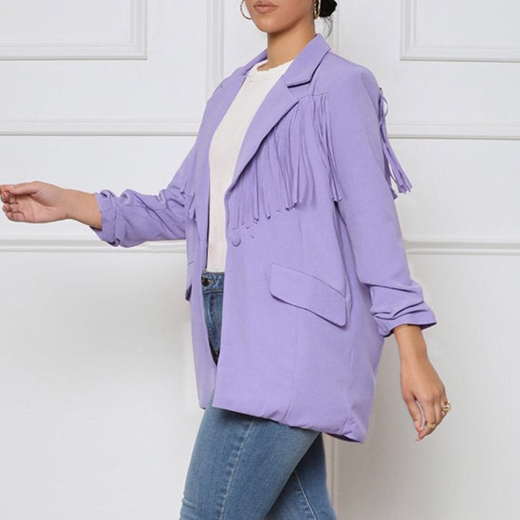 Skårad Kavaj Långärmad En Knapp Fall Mellanlängd Casual Blazer
