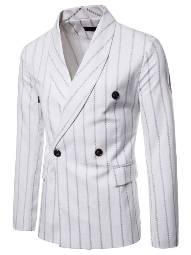 Skriv Ut Casual Stripe Leisure Blazer
