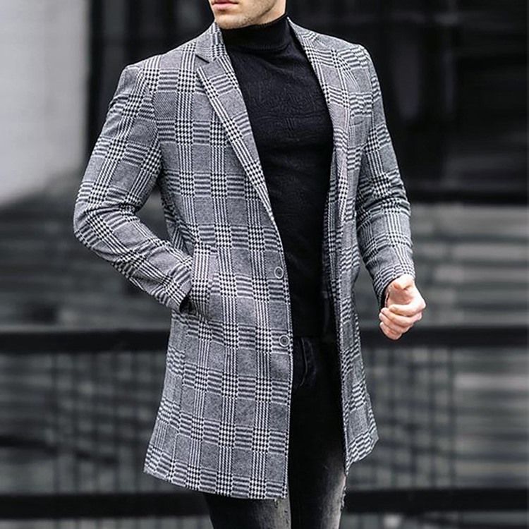 Skriv Ut Enkelknäppt Naggad Lapel Leisure Blazer