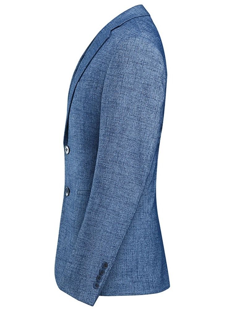 Slim Patchwork Enkelknäppt Kavaj För Män