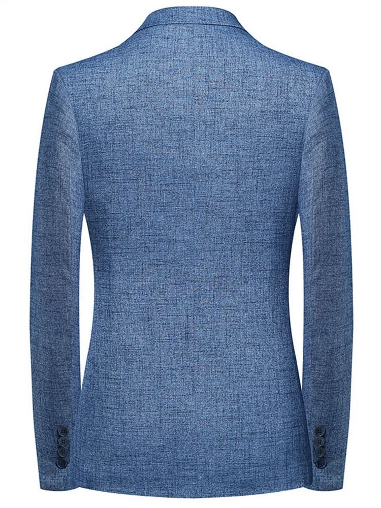 Slim Patchwork Enkelknäppt Kavaj För Män