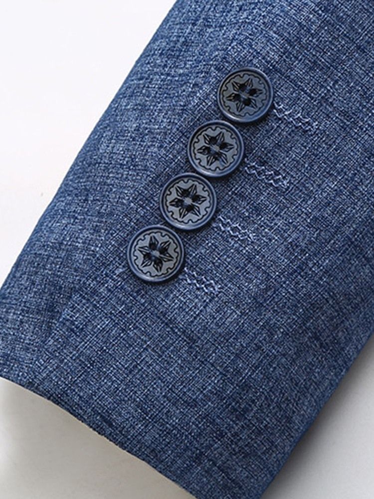 Slim Patchwork Enkelknäppt Kavaj För Män