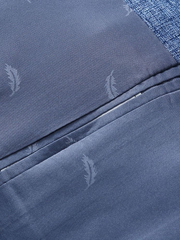 Slim Patchwork Enkelknäppt Kavaj För Män