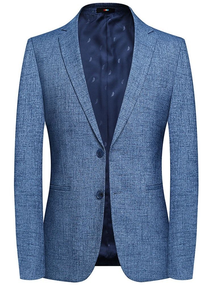 Slim Patchwork Enkelknäppt Kavaj För Män