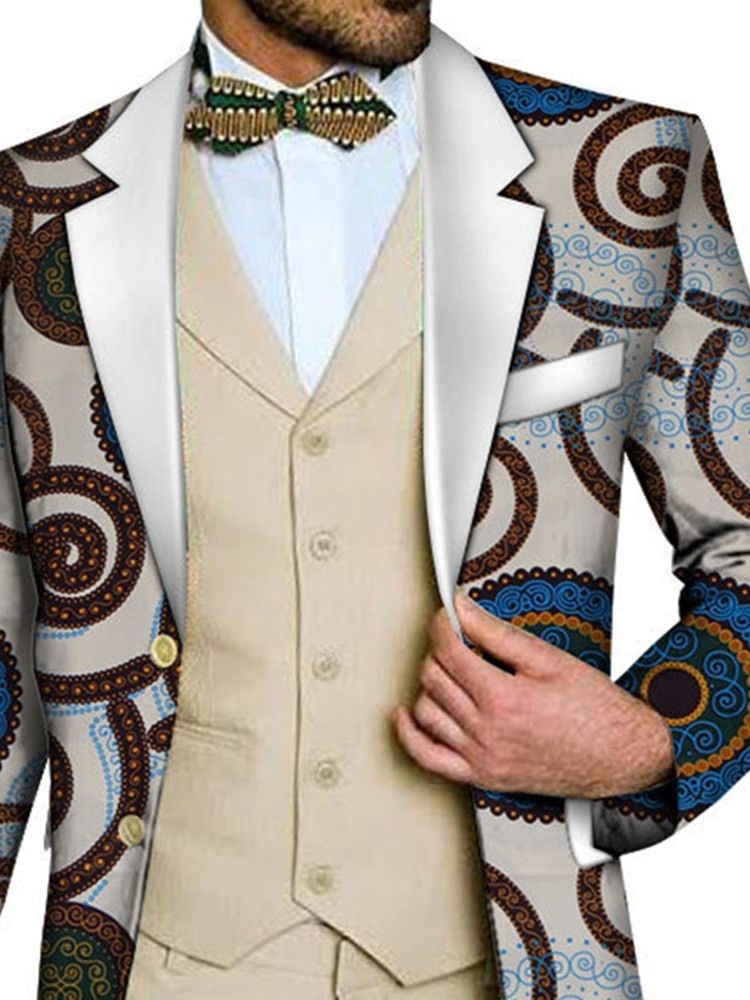 Slim Print Casual Lesure Blazer För Män