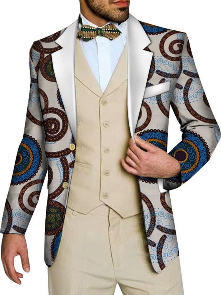 Slim Print Casual Lesure Blazer För Män