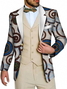 Slim Print Casual Lesure Blazer För Män