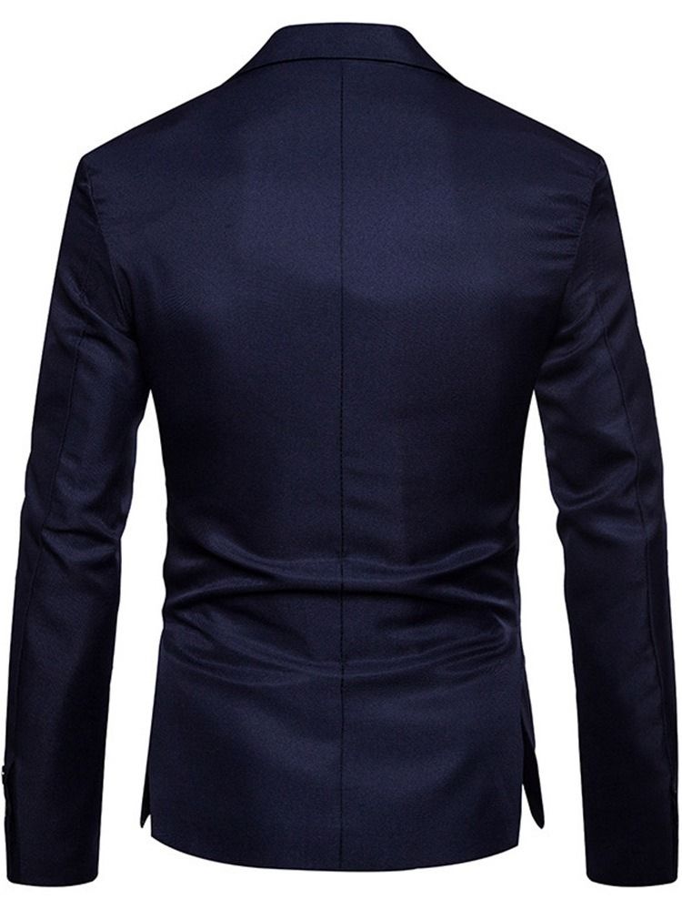 Slim Vanlig Modeblazer Med En Knapp