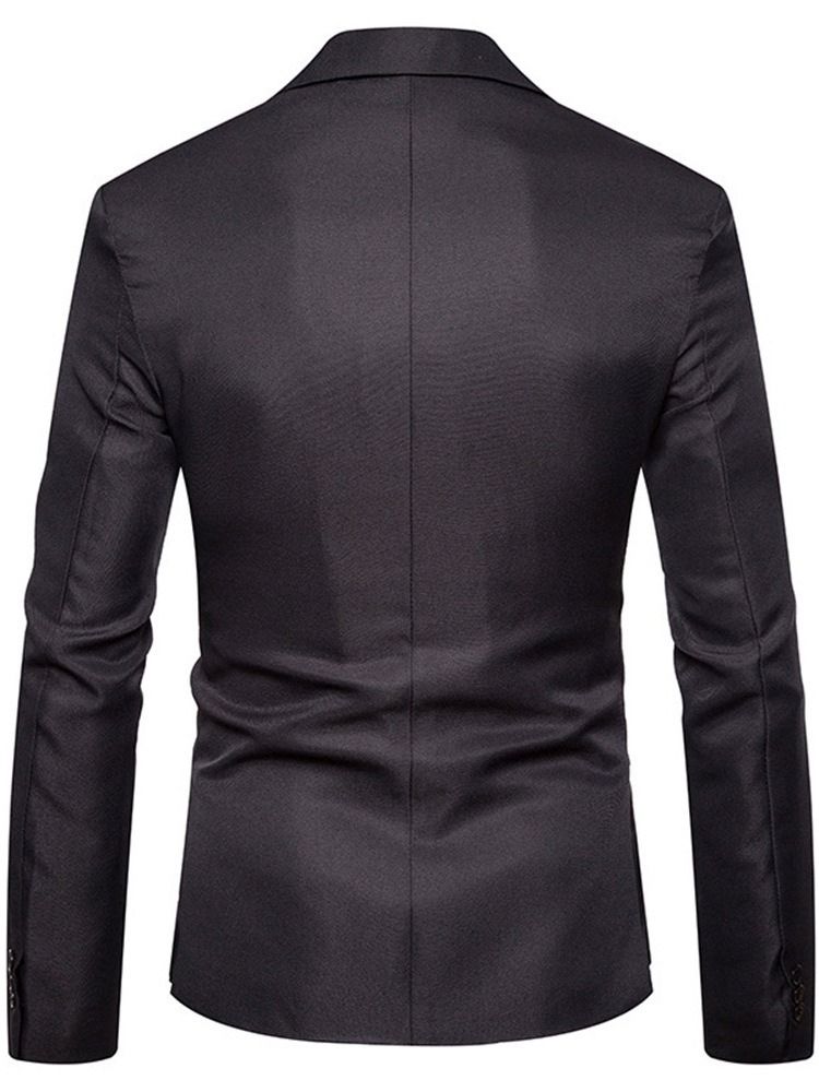 Slim Vanlig Modeblazer Med En Knapp