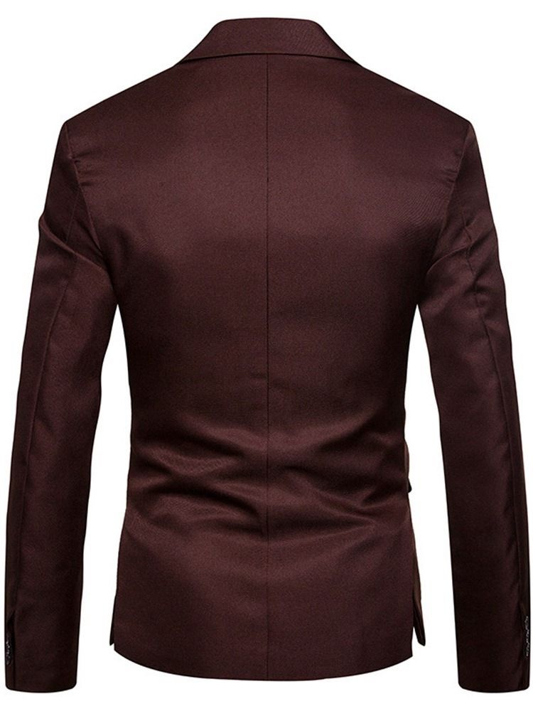 Slim Vanlig Modeblazer Med En Knapp