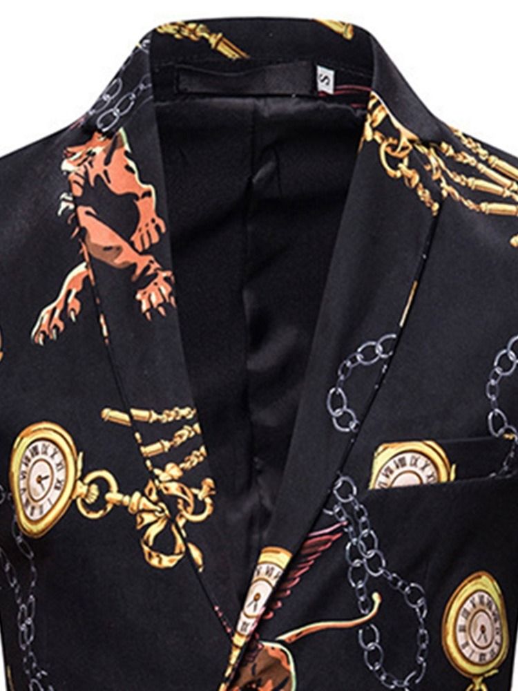 Smal Lapel Enkelknäppt Fritidsblazer För Män