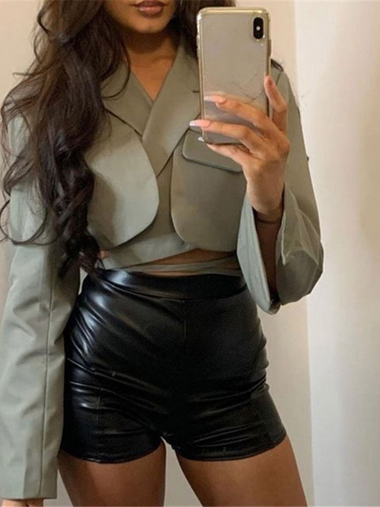 Vanlig Casual Blazer För Höst Med Vanligt Spår