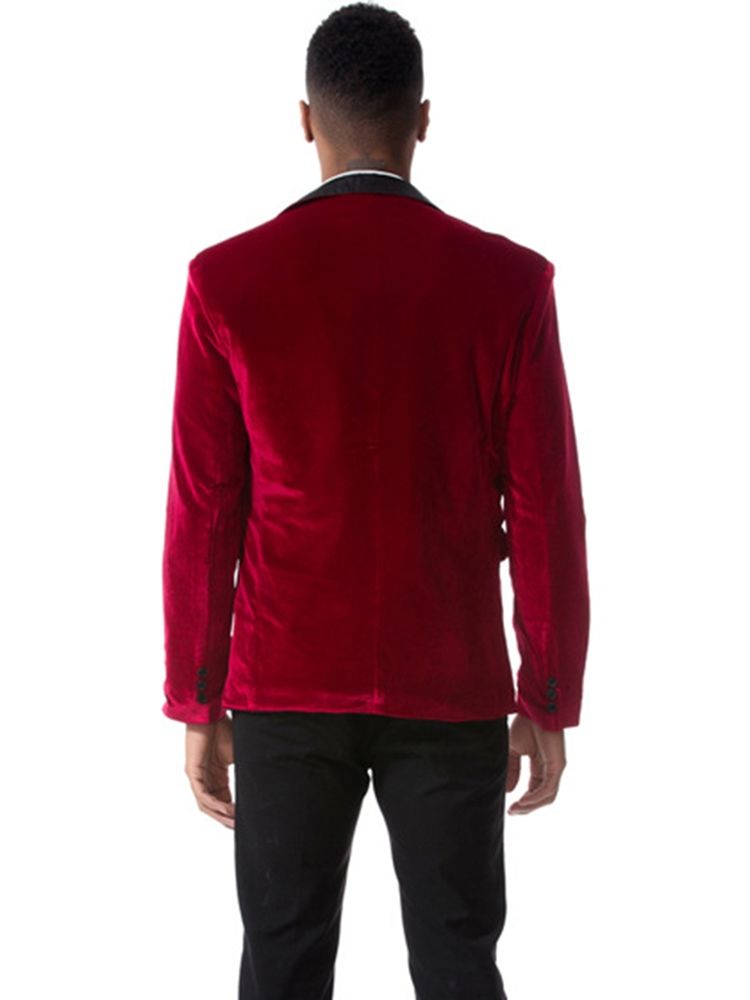 Vanlig Manchester Lapel Lapel Enkelknäppt Vogue Slim Blazer För Män