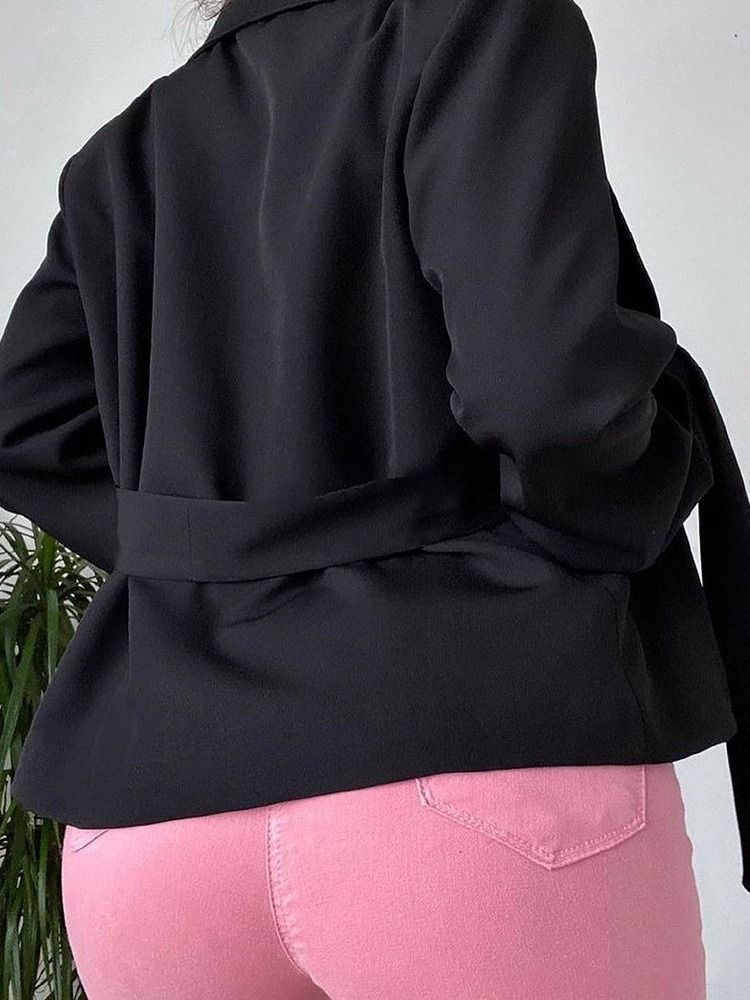 Vanlig Spetsad Långärmad Vår Standard Casual Blazer