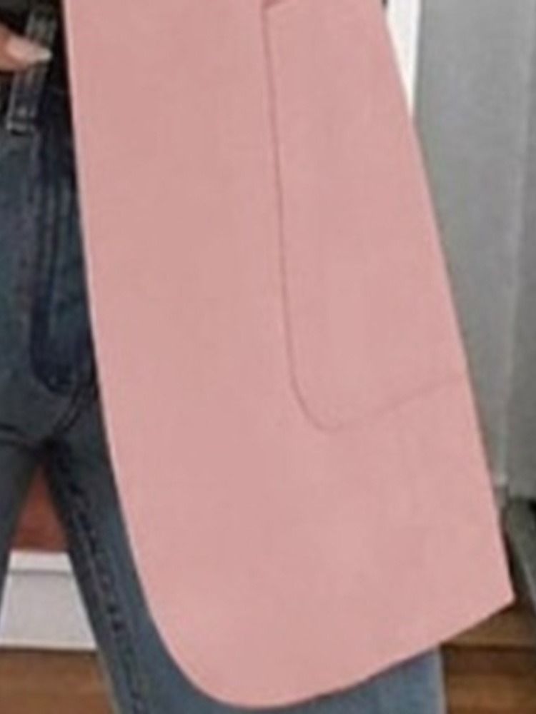 Vanligt Hackad Kavaj Långärmad Fall Mellanlängd Casual Blazer