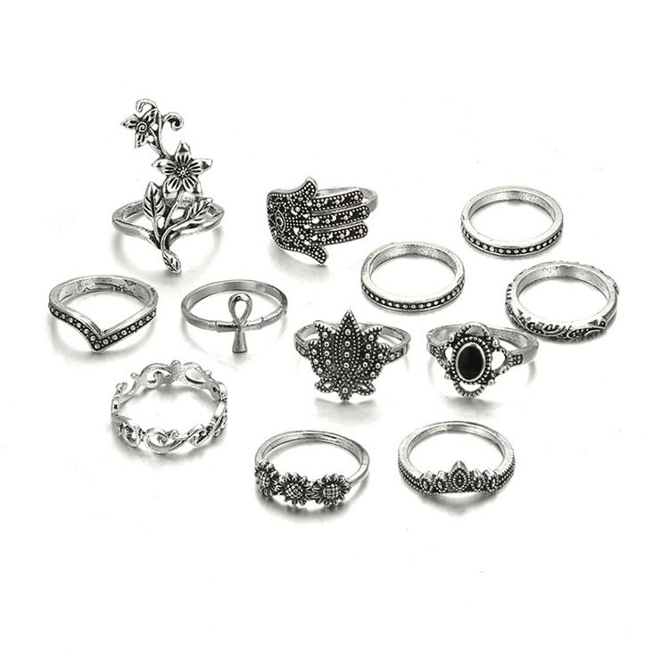 E-Plätering Blommig Vintage Födelsedag Kvinnliga Ringar