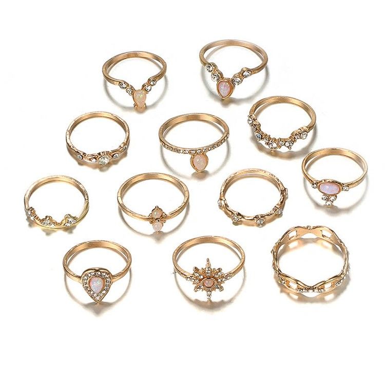 Legering Vintage Diamante Ringar