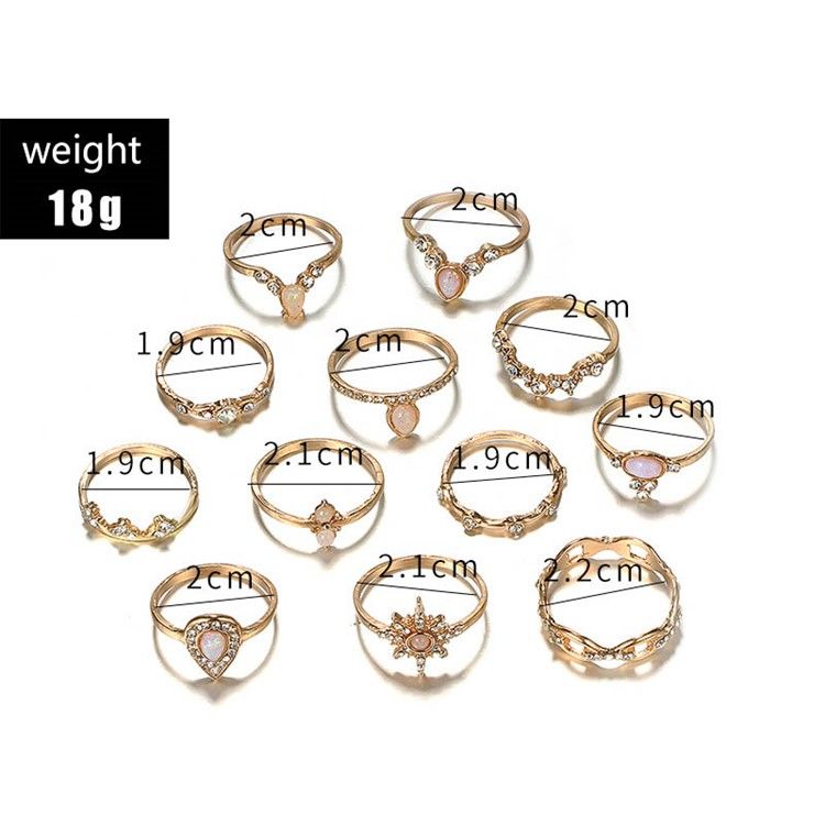 Legering Vintage Diamante Ringar