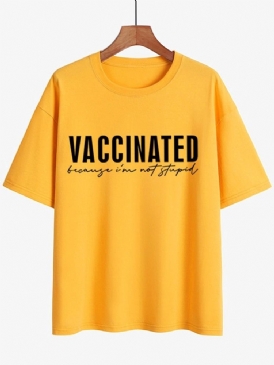 Rundhalsad Kortärmad Standard Lös T-Shirt För Kvinnor